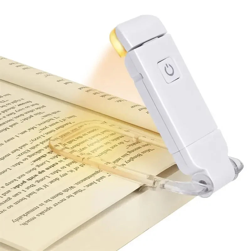 Mini LED Clip Book Light USB Rechargeable Book Reading Light Brightness Adjustable Eye Protection Portable Bookmark Read Light