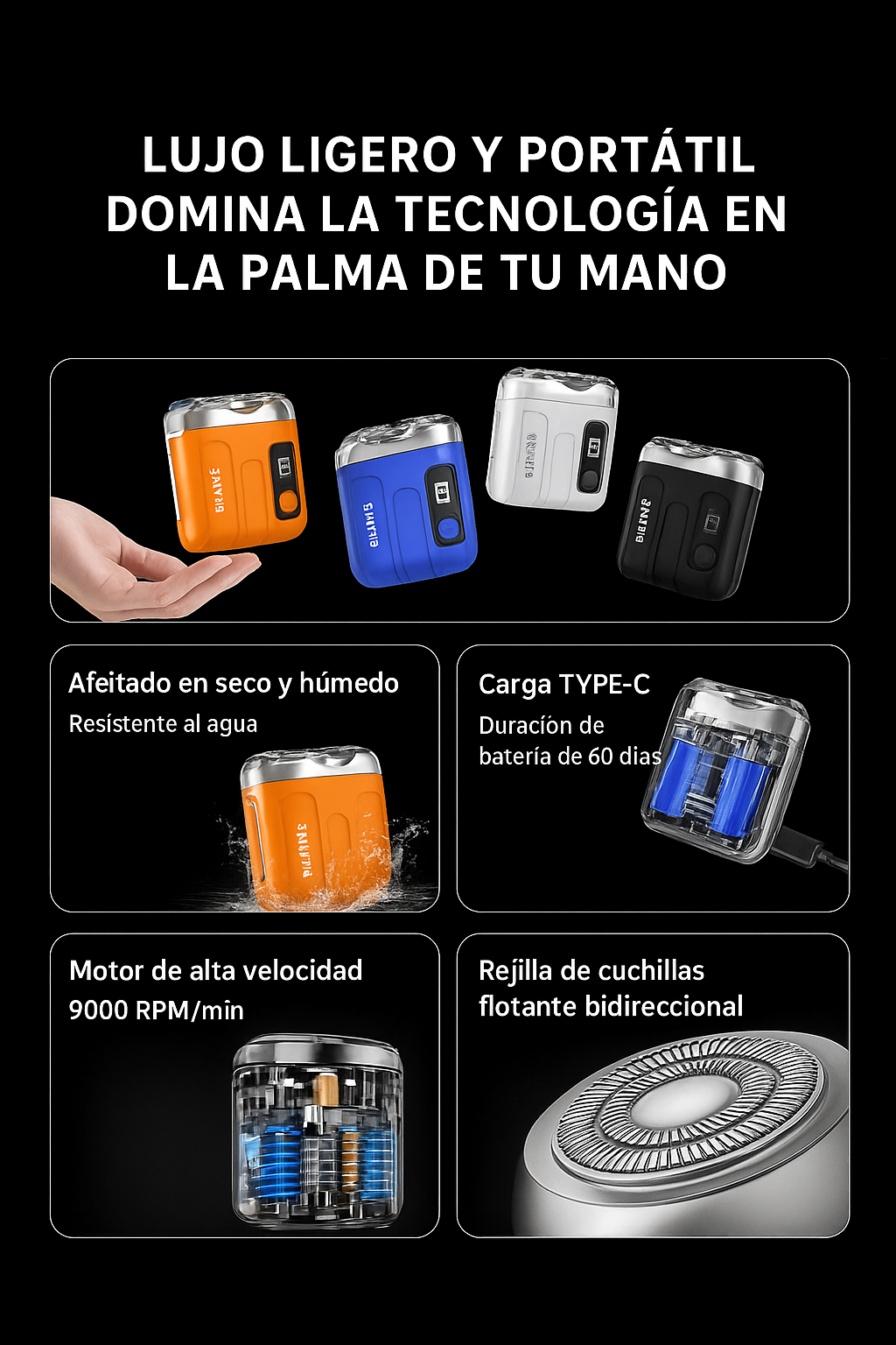 Afeitadora Inteligente Eléctrica Mini